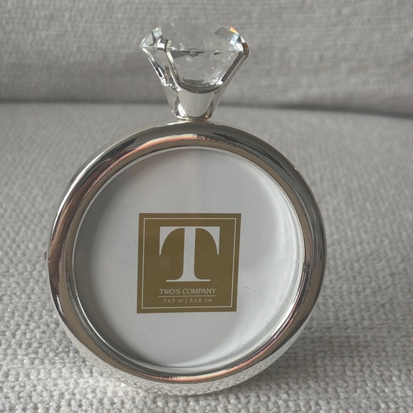 Two's Company Silver Diamond Ring Photo Frame New Engagement Bridal - Picture 5 of 10